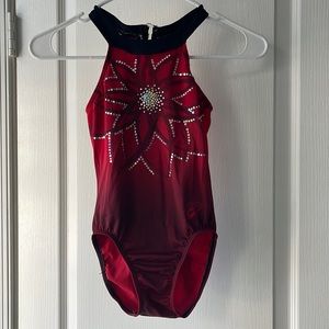 GK Red and Black Kids Leotard